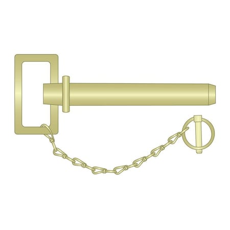Heritage Industrial Hitch Pin, Sq. Handle, 1/2"x4-1/4", Chain HPL-0500-4250S